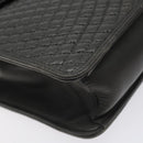 BALLY Quilted Hand Bag Leather Gray Gold Auth BA2727-11