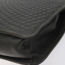 BALLY Quilted Hand Bag Leather Gray Gold Auth BA2727-15