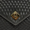 BALLY Quilted Hand Bag Leather Gray Gold Auth BA2727-14