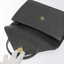 BALLY Quilted Hand Bag Leather Gray Gold Auth BA2727-11