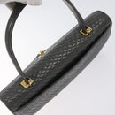 BALLY Quilted Hand Bag Leather Gray Gold Auth BA2727-6