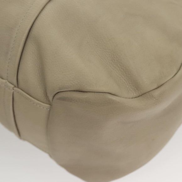 Salvatore Ferragamo Gancini Shoulder Bag Leather Beige Auth BA2736