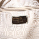 Salvatore Ferragamo Gancini Shoulder Bag Leather Beige Auth BA2736-17
