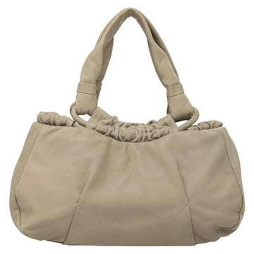 Salvatore Ferragamo Gancini Shoulder Bag Leather Beige Auth BA2736 - 0