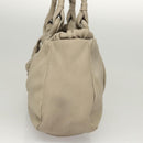 Salvatore Ferragamo Gancini Shoulder Bag Leather Beige Auth BA2736-3