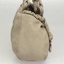 Salvatore Ferragamo Gancini Shoulder Bag Leather Beige Auth BA2736-4