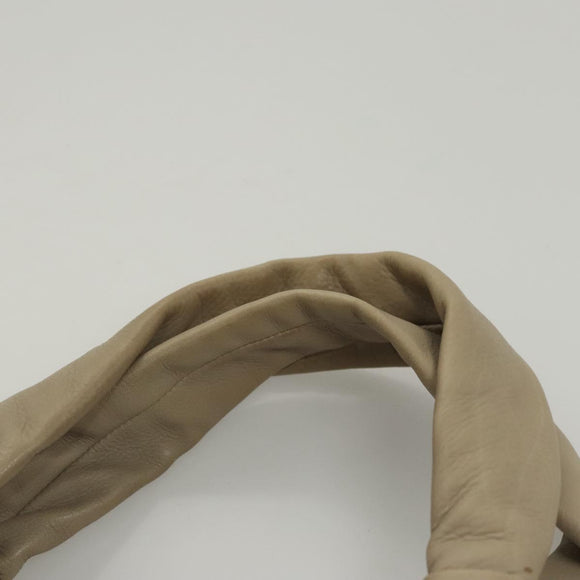 Salvatore Ferragamo Gancini Shoulder Bag Leather Beige Auth BA2736