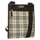 BURBERRY Nova Check Shoulder Bag Nylon Beige Silver Auth BA2738-1