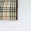 BURBERRY Nova Check Shoulder Bag Nylon Beige Silver Auth BA2738-14