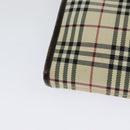 BURBERRY Nova Check Shoulder Bag Nylon Beige Silver Auth BA2738-15