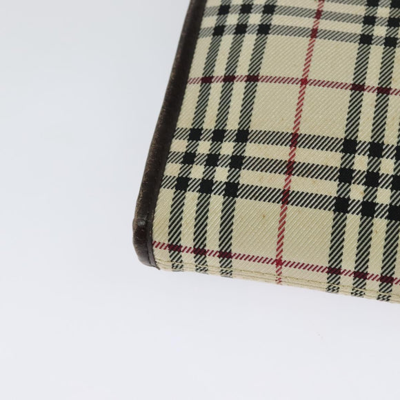 BURBERRY Nova Check Shoulder Bag Nylon Beige Silver Auth BA2738