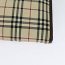 BURBERRY Nova Check Shoulder Bag Nylon Beige Silver Auth BA2738-16
