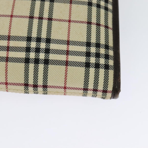 BURBERRY Nova Check Shoulder Bag Nylon Beige Silver Auth BA2738