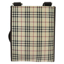 BURBERRY Nova Check Shoulder Bag Nylon Beige Silver Auth BA2738-2