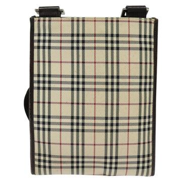 BURBERRY Nova Check Shoulder Bag Nylon Beige Silver Auth BA2738 - 0