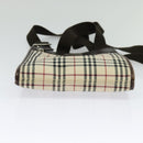BURBERRY Nova Check Shoulder Bag Nylon Beige Silver Auth BA2738-5