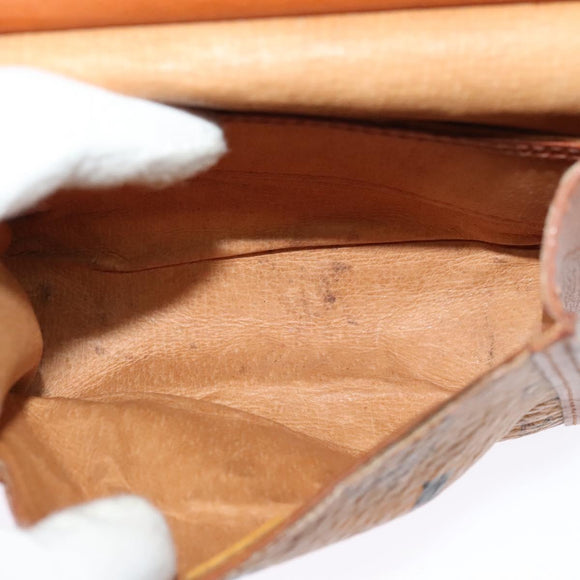 MCM Logogram Vicetos Shoulder Bag PVC Leather Brown Gold Auth BA2739