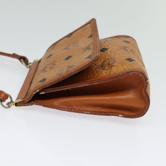 MCM Logogram Vicetos Shoulder Bag PVC Leather Brown Gold Auth BA2739