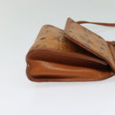 MCM Logogram Vicetos Shoulder Bag PVC Leather Brown Gold Auth BA2739-5