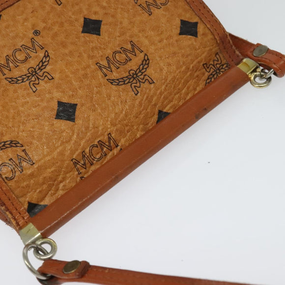 MCM Logogram Vicetos Shoulder Bag PVC Leather Brown Gold Auth BA2739