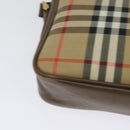 Burberrys Nova Check Shoulder Bag Canvas Beige Gold Auth BA2747-15