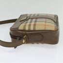Burberrys Nova Check Shoulder Bag Canvas Beige Gold Auth BA2747-3