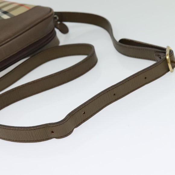 Burberrys Nova Check Shoulder Bag Canvas Beige Gold Auth BA2747