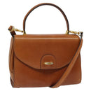 BALLY Shoulder Bag Leather Brown Gold Auth BA2749-1