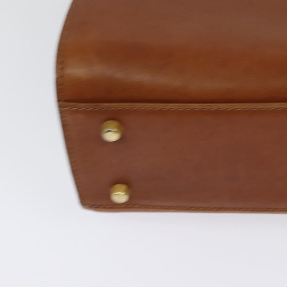 BALLY Shoulder Bag Leather Brown Gold Auth BA2749