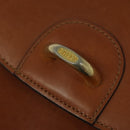 BALLY Shoulder Bag Leather Brown Gold Auth BA2749-10
