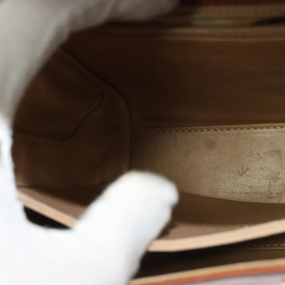 BALLY Shoulder Bag Leather Brown Gold Auth BA2749