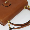 BALLY Shoulder Bag Leather Brown Gold Auth BA2749-6