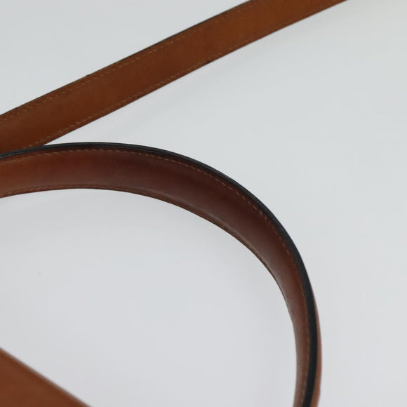 BALLY Shoulder Bag Leather Brown Gold Auth BA2749