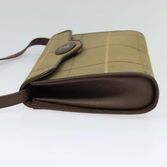 Burberrys Nova Check Shoulder Bag Canvas Beige Gold Auth BA2751