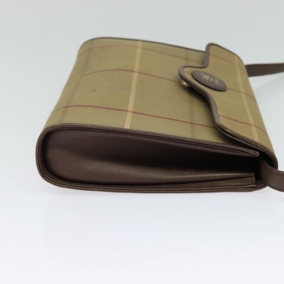 Burberrys Nova Check Shoulder Bag Canvas Beige Gold Auth BA2751