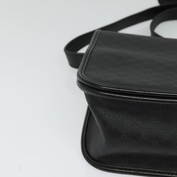 GUCCI Micro GG Supreme Shoulder Bag PVC Black Gold 001 104 0915 Auth BA2752