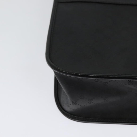 GUCCI Micro GG Supreme Shoulder Bag PVC Black Gold 001 104 0915 Auth BA2752