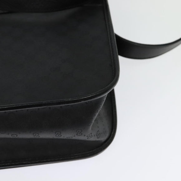 GUCCI Micro GG Supreme Shoulder Bag PVC Black Gold 001 104 0915 Auth BA2752