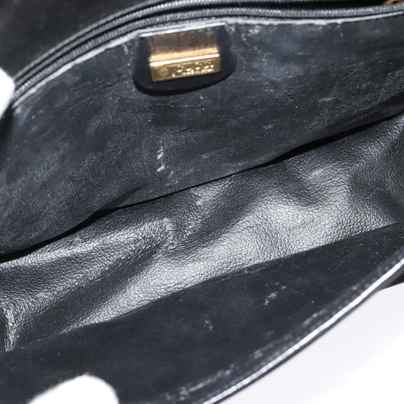 GUCCI Micro GG Supreme Shoulder Bag PVC Black Gold 001 104 0915 Auth BA2752