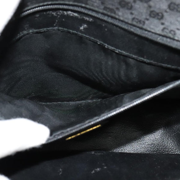 GUCCI Micro GG Supreme Shoulder Bag PVC Black Gold 001 104 0915 Auth BA2752