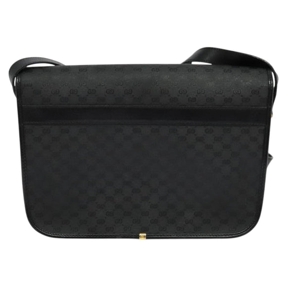 GUCCI Micro GG Supreme Shoulder Bag PVC Black Gold 001 104 0915 Auth BA2752