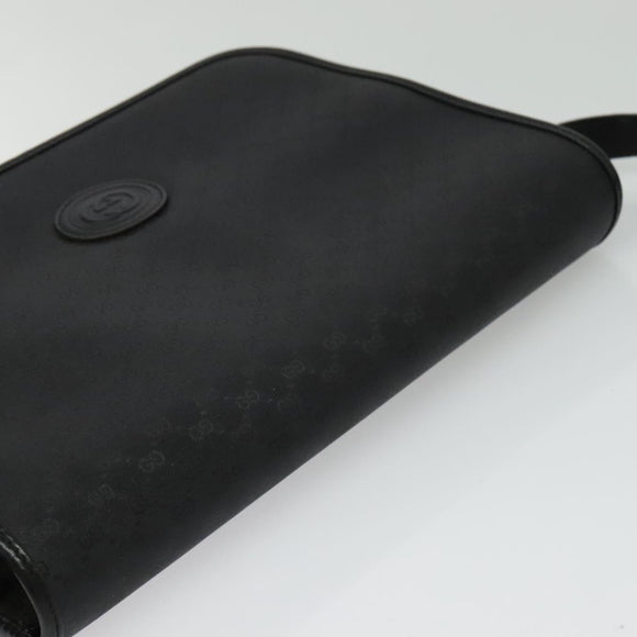 GUCCI Micro GG Supreme Shoulder Bag PVC Black Gold 001 104 0915 Auth BA2752