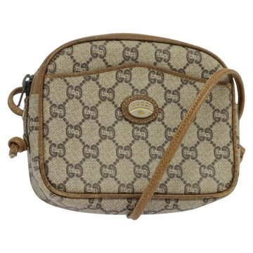 GUCCI GG Plus Supreme Shoulder Bag PVC Beige Auth BA2755