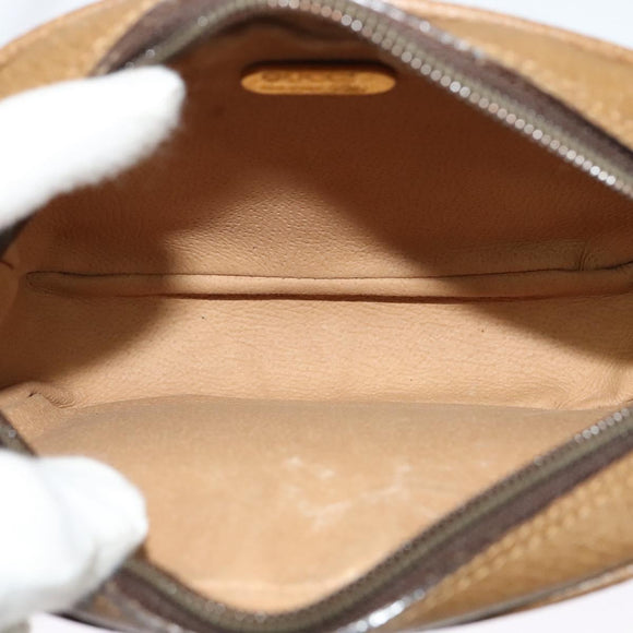 GUCCI GG Plus Supreme Shoulder Bag PVC Beige Auth BA2755