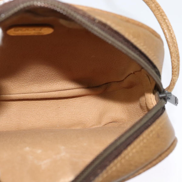 GUCCI GG Plus Supreme Shoulder Bag PVC Beige Auth BA2755