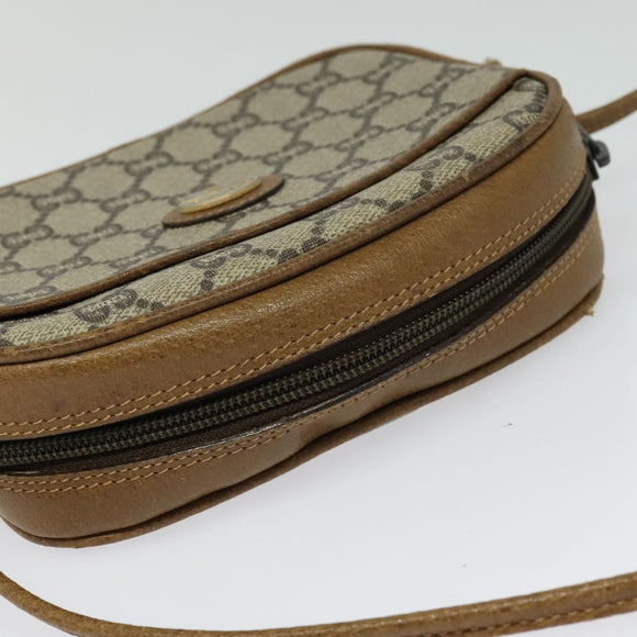 GUCCI GG Plus Supreme Shoulder Bag PVC Beige Auth BA2755