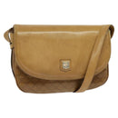 CELINE Macadam Canvas Shoulder Bag Brown Gold Auth BA2757-1