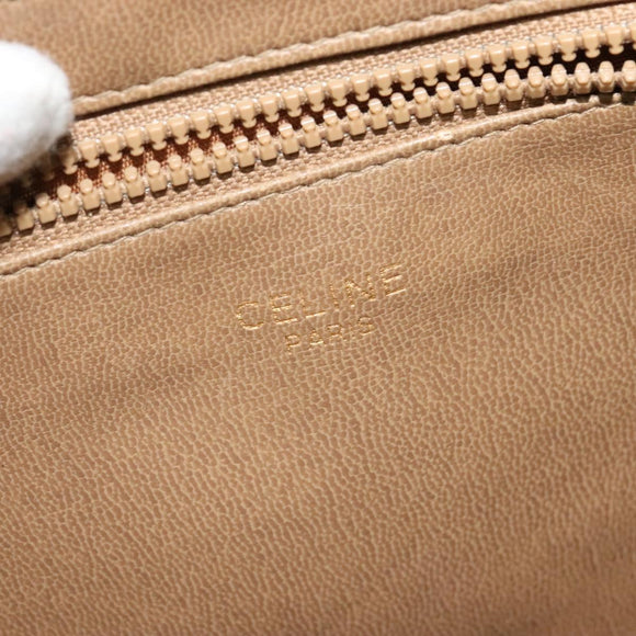 CELINE Macadam Canvas Shoulder Bag Brown Gold Auth BA2757