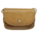 CELINE Macadam Canvas Shoulder Bag Brown Gold Auth BA2757-13