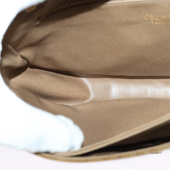 CELINE Macadam Canvas Shoulder Bag Brown Gold Auth BA2757